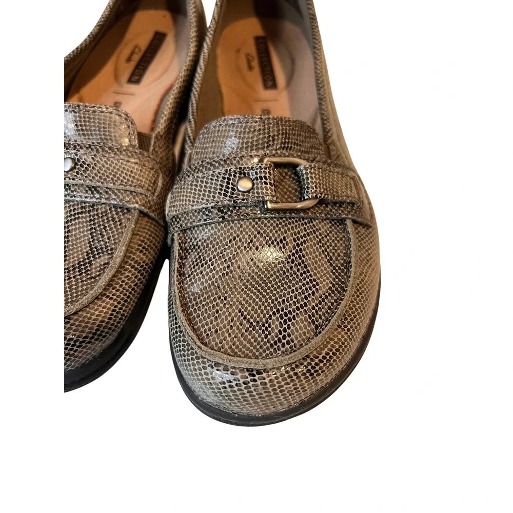 Clarks‎ Collection Women Snakeskin Loafer Flats Comfort Shoes